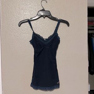Hollister laced tank top - navy blue